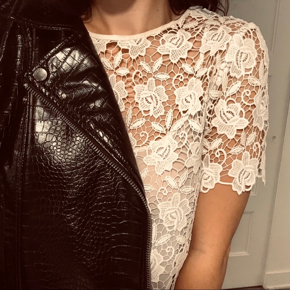 ZARA | Lace Short Sleeve Shirt